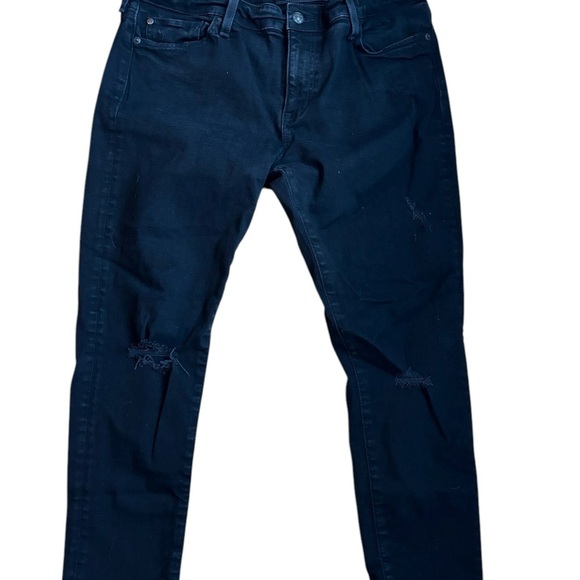 Denim & Supply Ralph Lauren Women’s Black Crop Skinny Jeans Size 32 Distressed - Picture 7 of 9